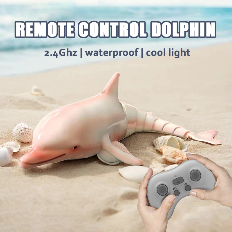 Rc Hobbyking Shop - เรือ Rc 2.4G รีโมทคอนโทรล Dolphin พร้อมแสงจําลองไฟฟ้าน้ําของเล่นจําลองวิทยุควบคุมสัตว์เด็กของขวัญเด็ก