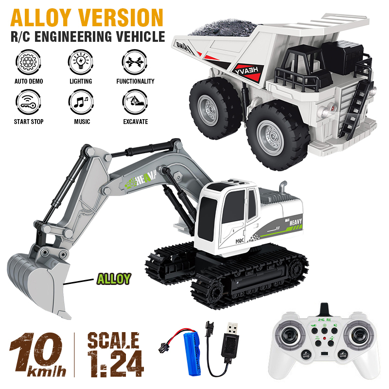 Rc Hobbyking Shop - รถขุด RC 11Ch อัลลอยด์ 1:24 รถบรรทุกควบคุมระยะไกล