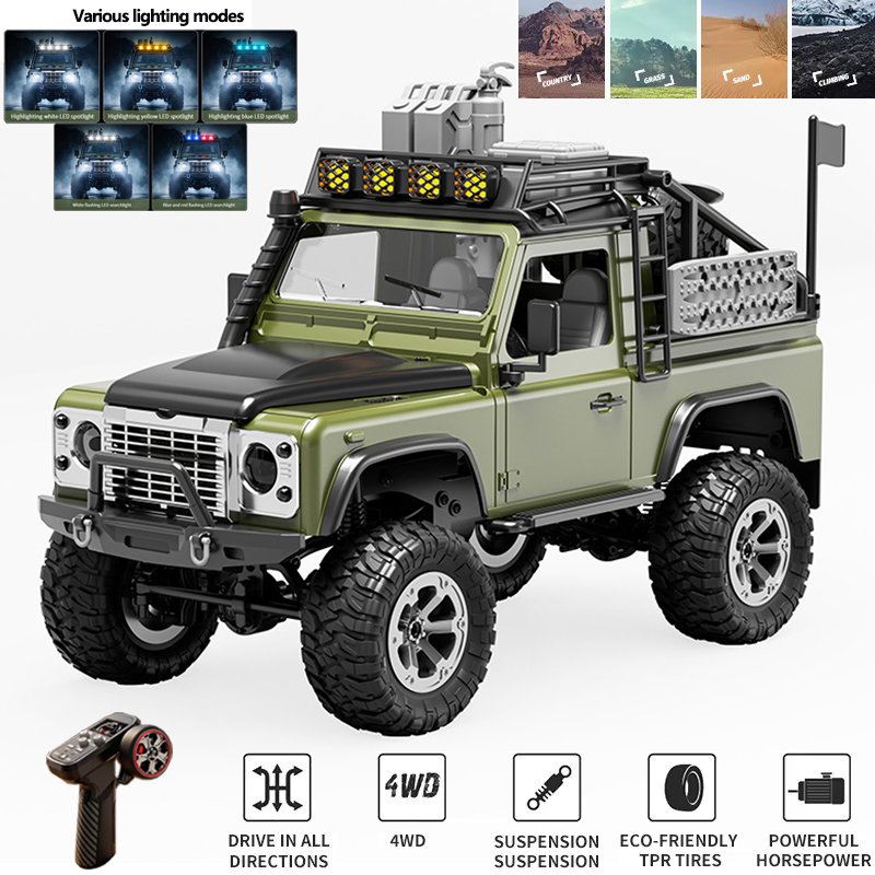 Rc Hobby Tech Bali - รถบังคับวิทยุ KF90 1:12 4WD สำหรับปีนเขาและวิ่งออฟโรด พร้อมไฟ