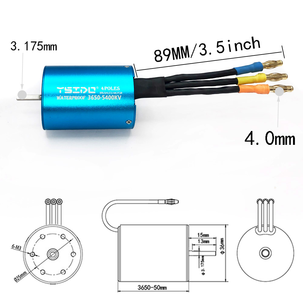 YSIDO 3650 3600KV 5400KV 9500K - Brushless Motor 3650 บทวิจารณ์และราคา
