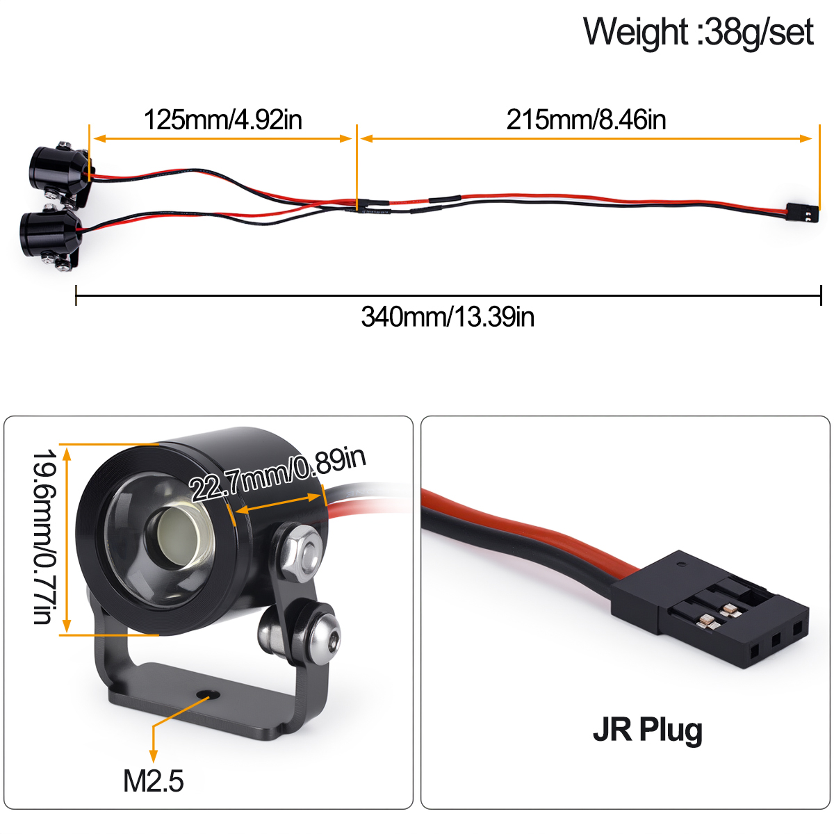 ไฟ LED สำหรับรถ RC พร้อมขายึด  - Rc Hobby Tech Bali บทวิจารณ์และราคา